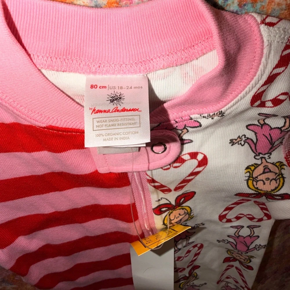 NWT Hanna Andersson Dr Seuss Cindy Lou Who Christmas Pajamas 80 cm Grinch